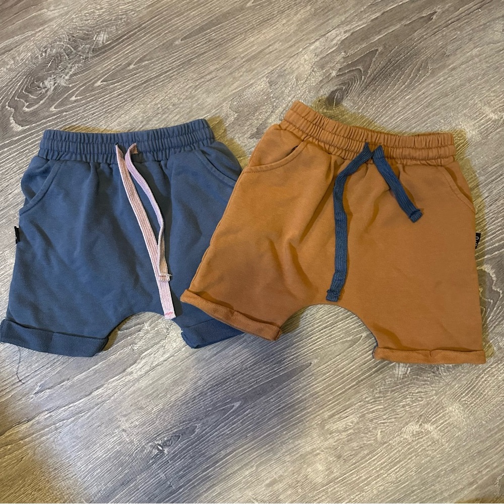 Olive & Scout Toddler Boy Blue and Brown Shorts Set